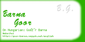 barna goor business card